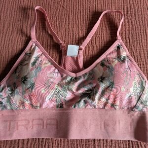 Kari Traa Pink Floral Seamless Sports Bralette